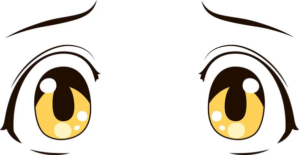 这是一个带有忧郁表情的可爱的动漫式眼睛的例证 — 图库矢量图片
