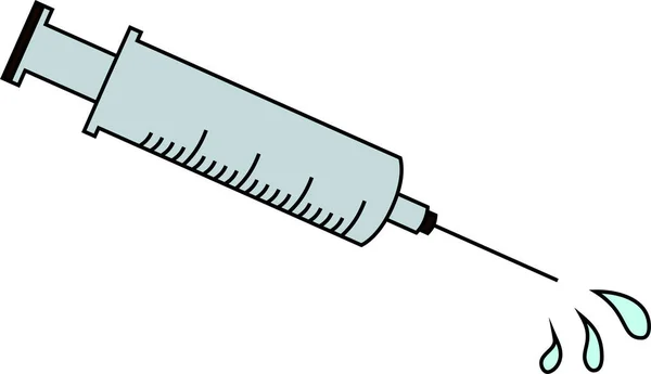 Dit Een Illustratie Van Leuke Medische Spuit Injecteren — Stockvector