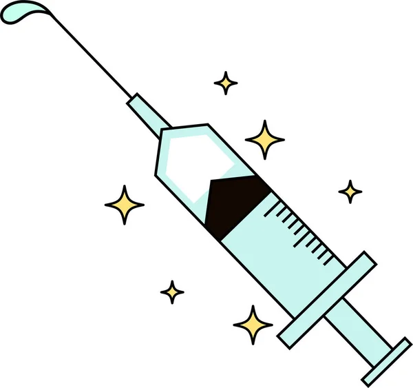 Dit Een Illustratie Van Leuke Medische Spuit Injecteren — Stockvector