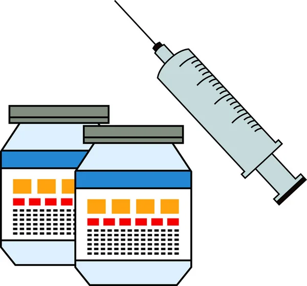 Αυτή Είναι Μια Απεικόνιση Του Χαριτωμένου Ιού Προληπτική Ένεση Εμβολίου — Διανυσματικό Αρχείο
