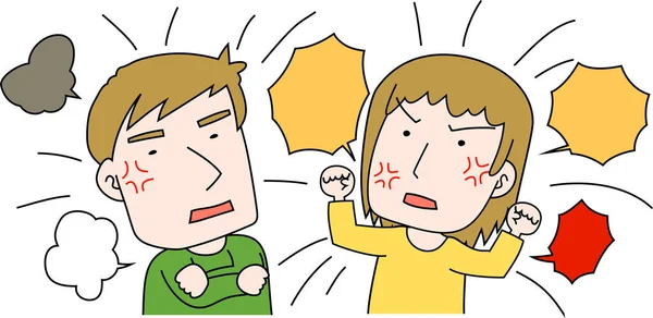 Dies Ist Eine Illustration Des Streits Zwischen Mann Und Frau — Stockvektor