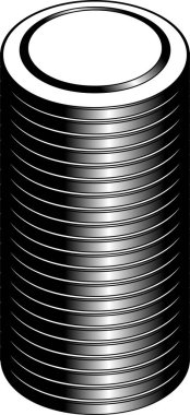 Bu tek renkli madeni para madalyalarının bir çizimi. 