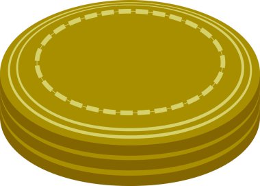 Bu, istiflenmiş üç madeni para madalyasının bir çizimi. 