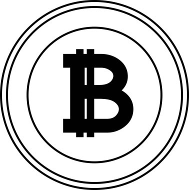 Bu Monokrom Bir Bitcoin madalyasının bir çizimi. 