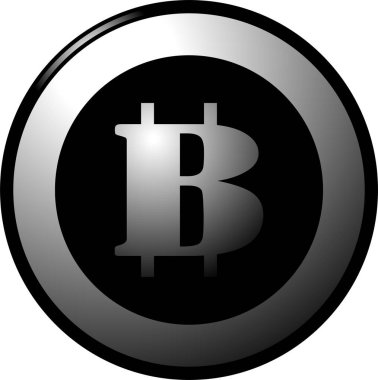 Bu Monokrom Bir Bitcoin madalyasının bir çizimi. 