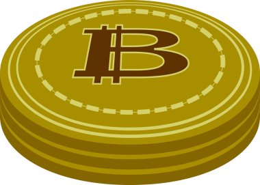 Bu 3 Bitcoin madalyasının bir illüstrasyonu. 