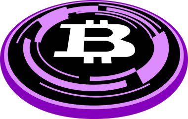 Bu, Bitcoin madalyalarının tek bir düzleme yerleştirilmiş bir çizimi. 