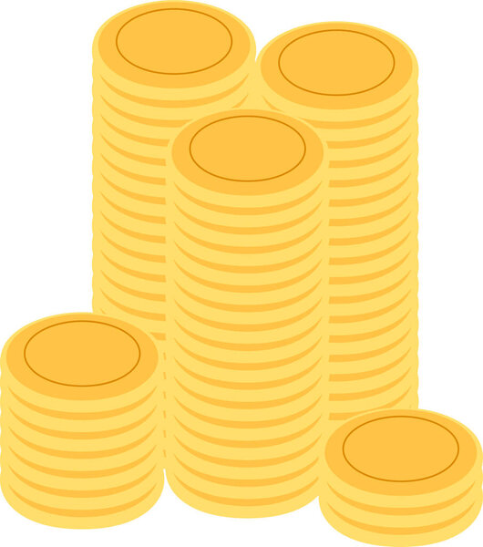 This is a illustration of Coin medals piled up a lot 