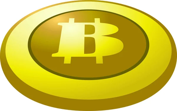 Bitcoin Érmek Illusztrációja Amiket Egyetlen Gépre Helyeztek — Stock Vector