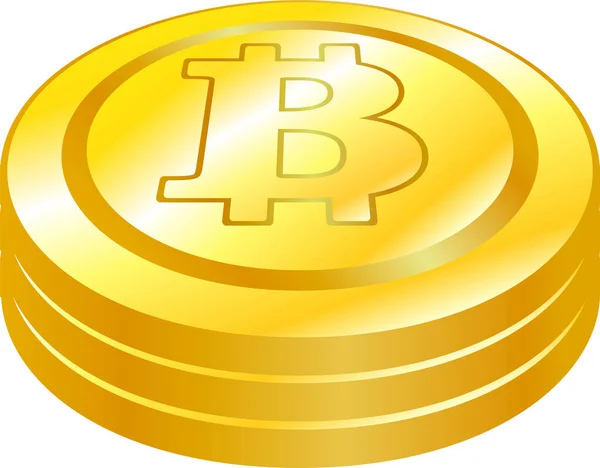 Detta Illustration Staplade Bitcoin Medaljer — Stock vektor