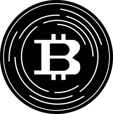 Bu Monokrom Bir Bitcoin madalyasının bir çizimi. 