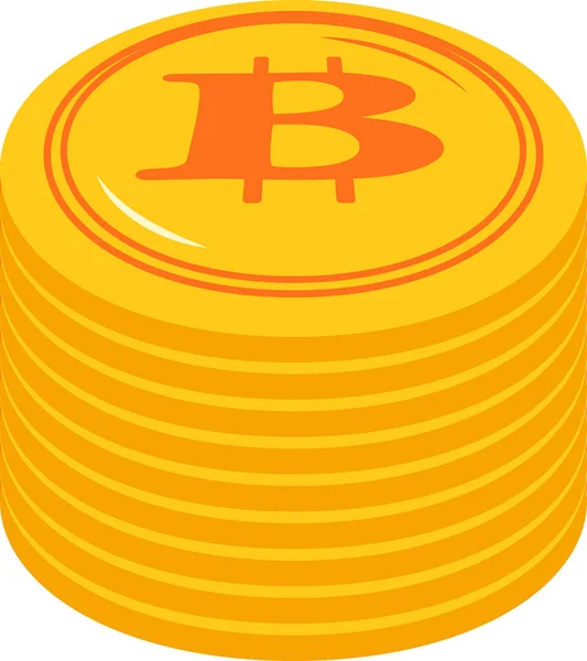 Detta Illustration Bitcoin Medaljer Staplade Upp Lite — Stock vektor
