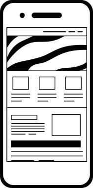 Bu akıllı telefondan izlenen bir web ekranı çizimi 