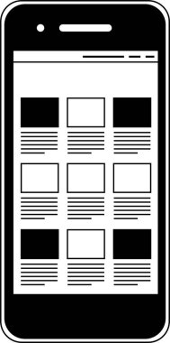 This is a illustration of Web screen viewed on a smartphone  clipart