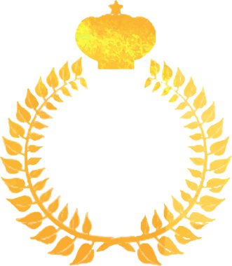 Defne ve taç setinin renksiz yuvarlak çerçevesi