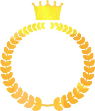 Defne ve taç setinin renksiz yuvarlak çerçevesi