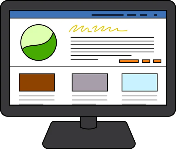 これはPcでのウェブサイトの画面表示のイラストです — ストック写真
