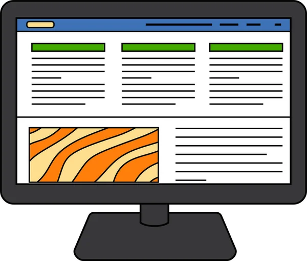 これはPcでのウェブサイトの画面表示のイラストです — ストック写真