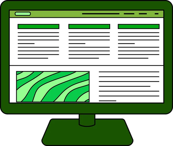 これはPcでのウェブサイトの画面表示のイラストです — ストック写真