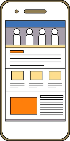 スマートフォンで見るWeb画面のイラストです — ストック写真