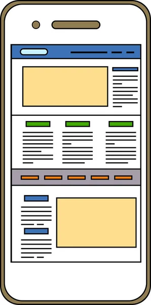 スマートフォンで見るWeb画面のイラストです — ストック写真