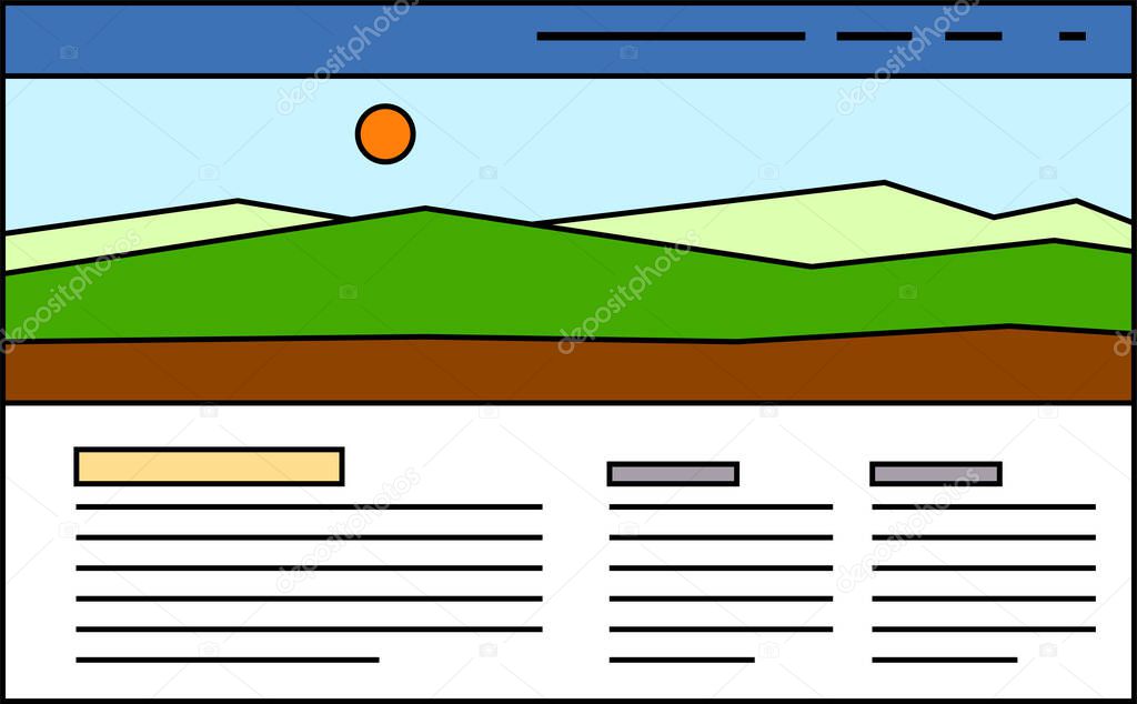 This is a illustration of Website screen view 