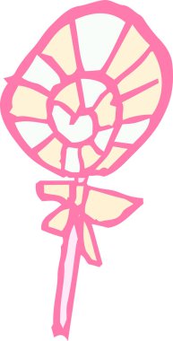 Bu bir çocuk tarafından çizilmiş şirin bir lolipop grafitisinin çizimi. 