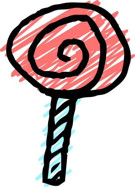 이것은 아이가 Cute Lollipop Graffiti 그림입니다 — 스톡 벡터