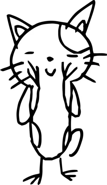 Egy Illusztráció Aranyos Macska Firka Rajzolt Egy Gyermek — Stock Vector