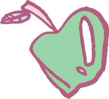 Bu, bir çocuk tarafından çizilmiş şirin bir elma karalaması.