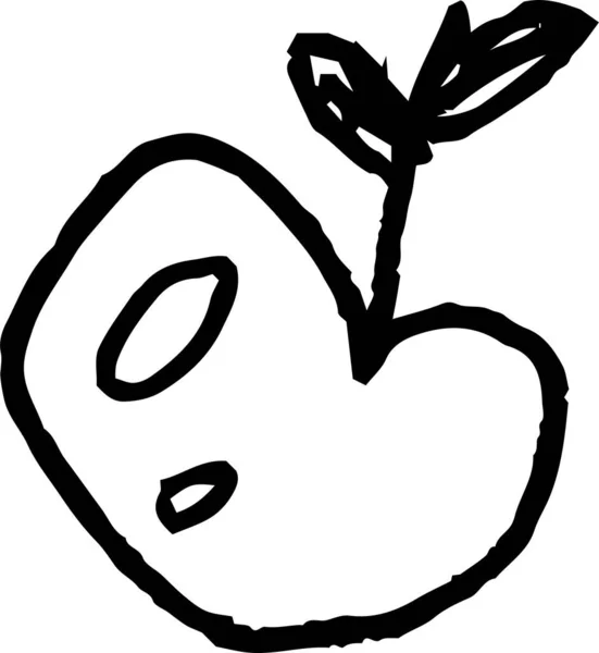 Dies Ist Eine Illustration Von Niedliches Apfelkritzeln Das Von Einem — Stockvektor
