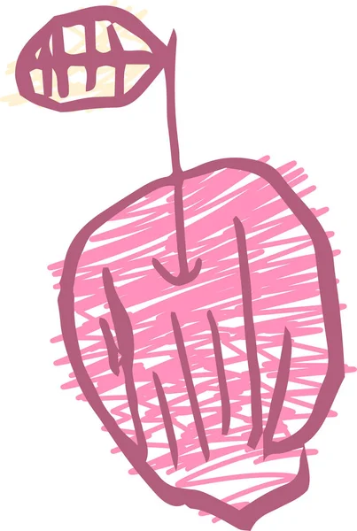Αυτή Είναι Μια Απεικόνιση Του Χαριτωμένο Μήλο Μουτζουρωμένο Από Ένα — Διανυσματικό Αρχείο