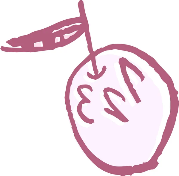 Jest Ilustracja Cute Jabłko Bazgroły Narysowane Przez Dziecko — Wektor stockowy
