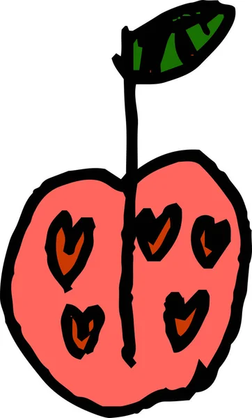 Dies Ist Eine Illustration Von Niedliches Apfelkritzeln Das Von Einem — Stockvektor