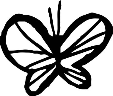 Bu, bir çocuğun çizdiği şirin kelebek çiziminin bir çizimi.