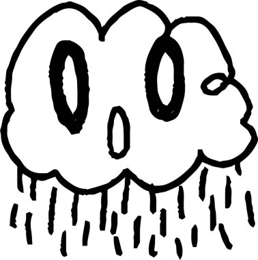 Bu çocukların çizdiği yağmur bulutlarının grafitisinin bir çizimi. 