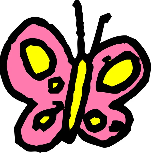 Dit Een Illustratie Van Schattige Vlinder Krabbel Getekend Door Een — Stockvector