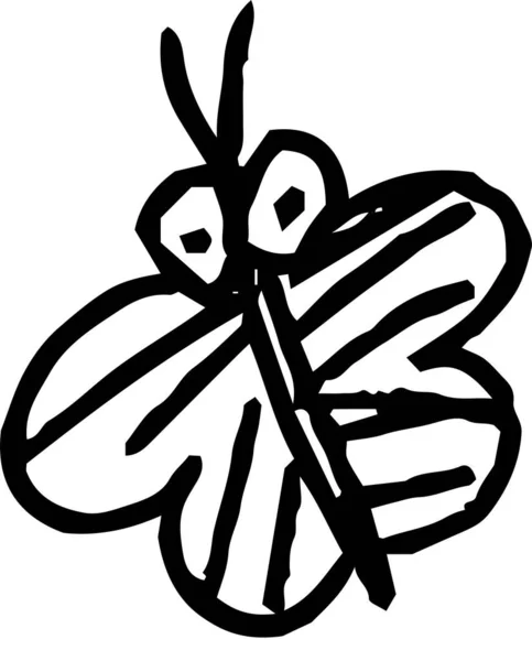Ilustrace Roztomilého Motýla Čmáranice Nakreslené Dítětem — Stockový vektor