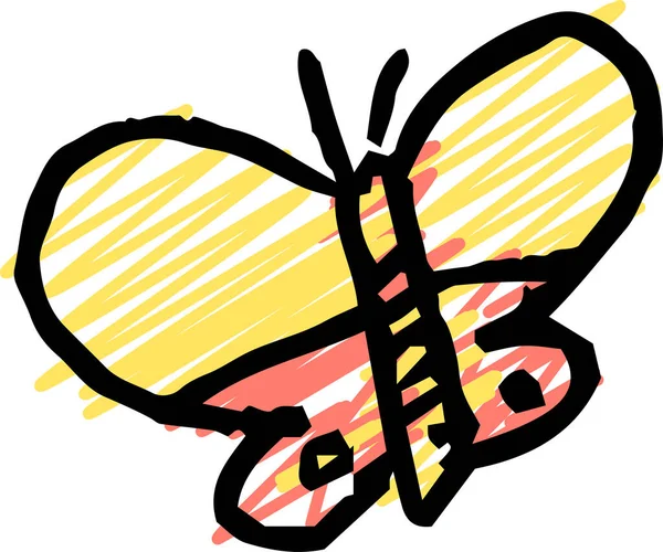 Esta Una Ilustración Lindo Garabato Mariposa Dibujado Por Niño — Archivo Imágenes Vectoriales