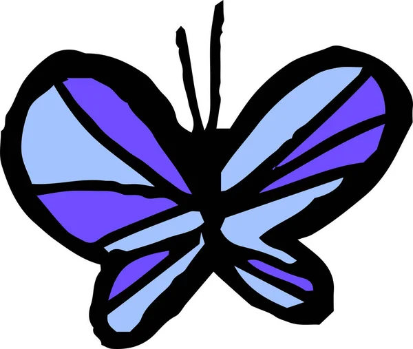 Questa Illustrazione Carino Scarabocchio Farfalla Disegnato Bambino — Vettoriale Stock