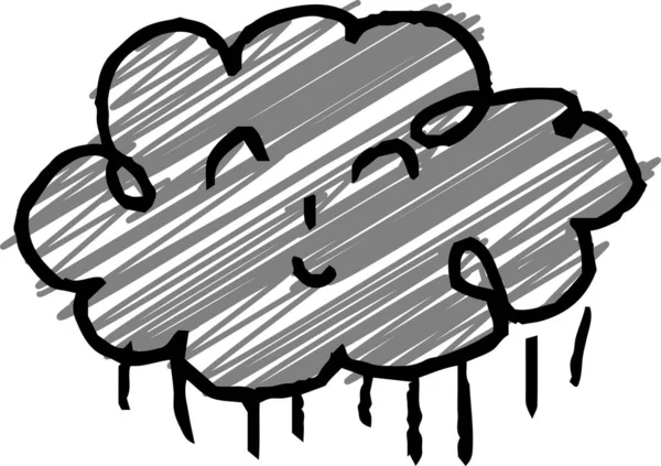 Esta Uma Ilustração Graffiti Nuvens Chuva Que Crianças Desenharam — Vetor de Stock