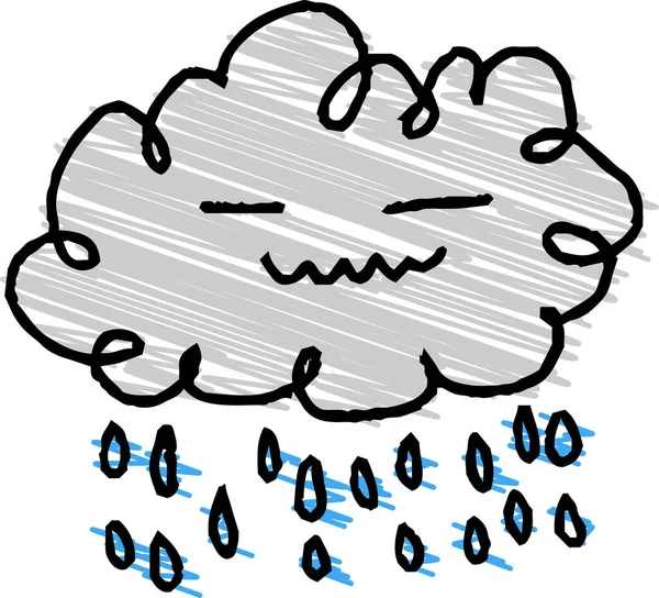 Esőfelhők Graffitijének Illusztrációja Amit Gyerekek Rajzoltak — Stock Vector
