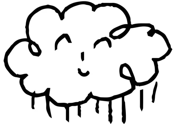 Esta Uma Ilustração Graffiti Nuvens Chuva Que Crianças Desenharam — Vetor de Stock