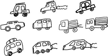 Bu bir çocuk tarafından çizilmiş şirin bir araba çizimi. 