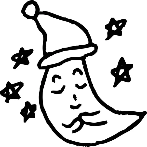 Esta Una Ilustración Luna Linda Garabatos Estrellas Dibujados Por Niños — Vector de stock