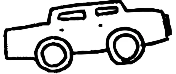 Иллюстрация Милой Автомобильной Каракули Нарисованной Ребенком — стоковый вектор