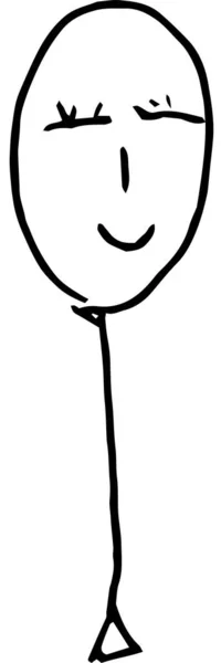 Questo Esempio Carino Scarabocchio Palloncino Disegnato Bambino — Vettoriale Stock