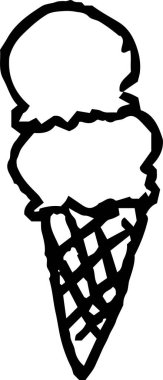 Bu, bir çocuğun çizdiği şirin dondurma grafitisinin bir çizimi. 