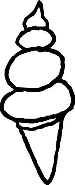 Bu, bir çocuğun çizdiği şirin dondurma grafitisinin bir çizimi. 