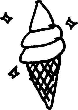 Bu, bir çocuğun çizdiği şirin dondurma grafitisinin bir çizimi. 